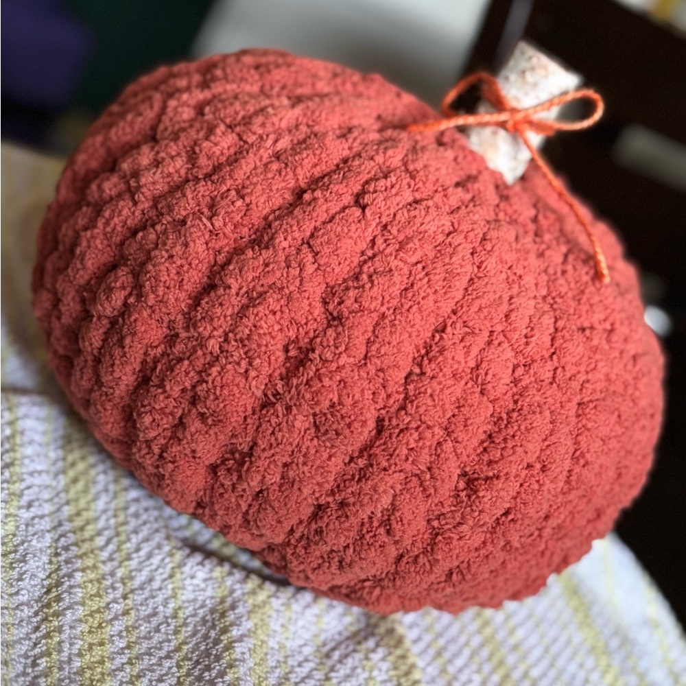 Rust Textured Pumpkin Decor